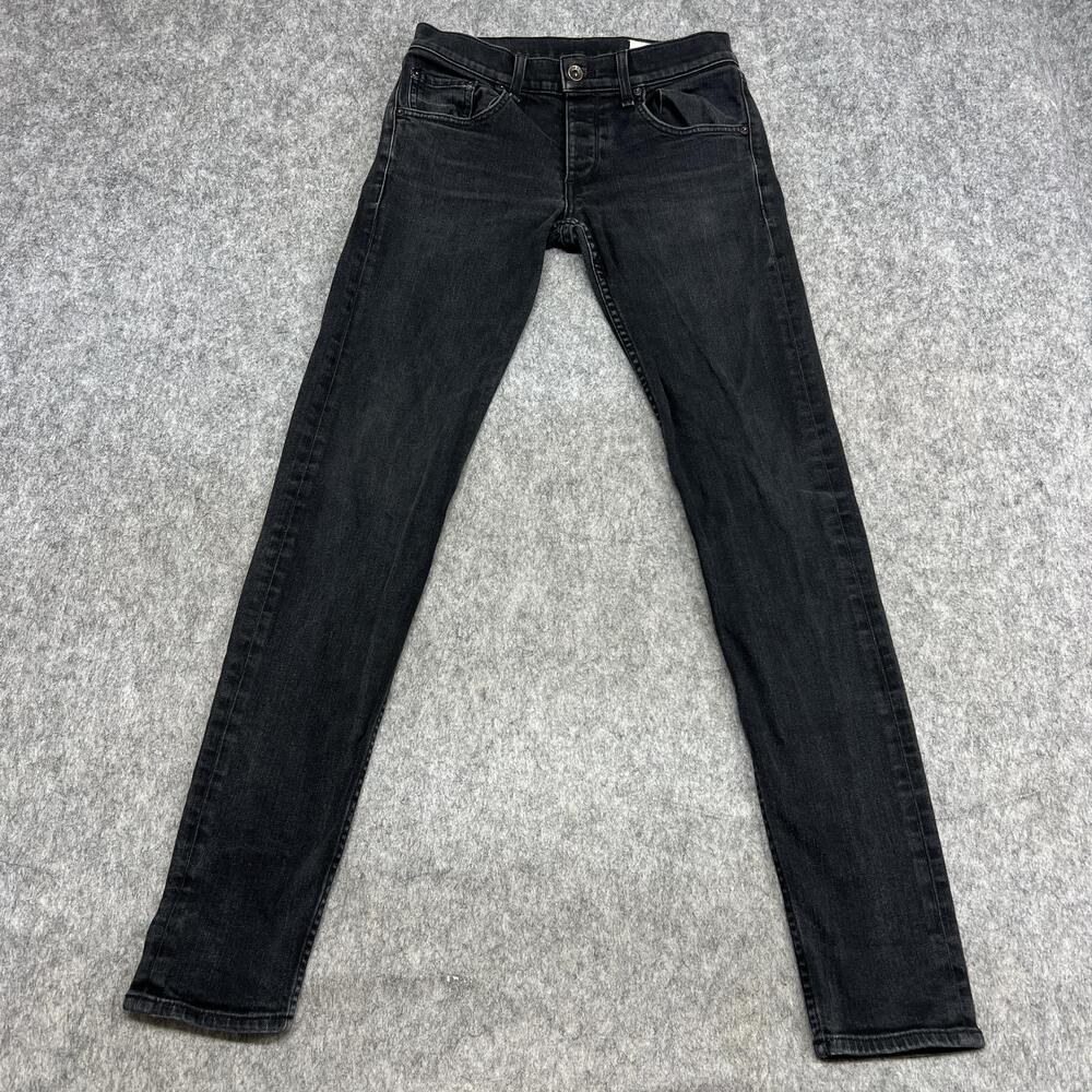 Rag & Bone Jeans Mens 30x32 Black Standard Issue 1 Skinny Button Fly Fits29x32